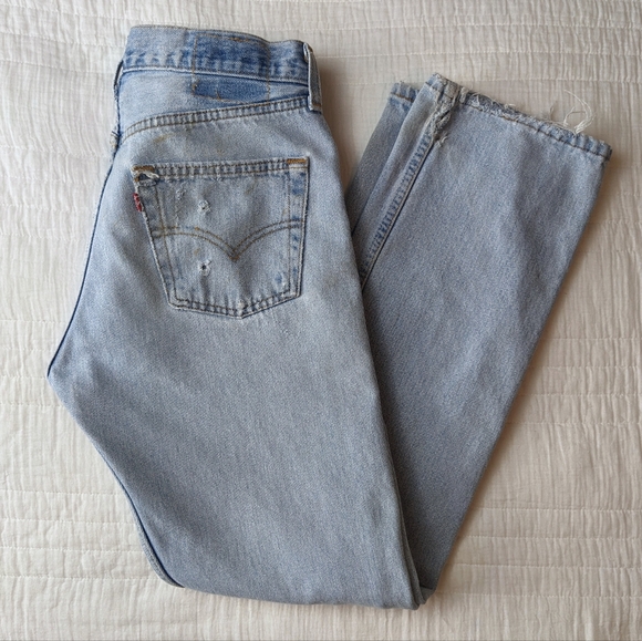 Levi's 501 Vintage Straight Leg Jeans 90s Light Wash COPY - Picture 14 of 16